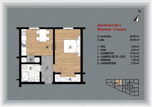 BLOC NOU - zona intersectiei Marinex - ap. cu 2 camere - imagine 3