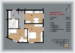 Central (zona intersectia MARINEX)   BLOC NOU   apartamente cu 3 camere - imagine 4