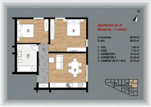 Central (zona intersectia MARINEX)   BLOC NOU   apartamente cu 3 camere - imagine 3