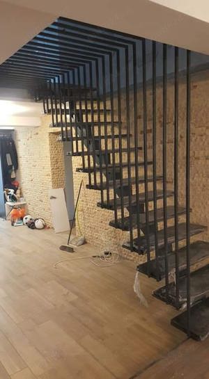 Scari metalice cu trepte lemn masiv - imagine 3