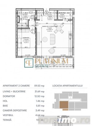 P4289 Apartament  2 camere zona Torontalului  - imagine 3