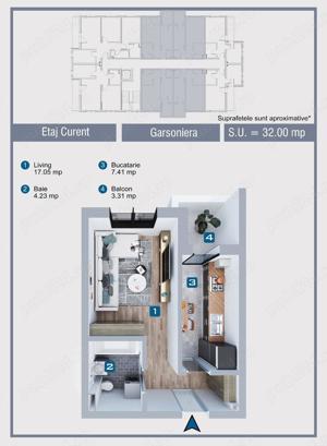 Garsoniera etaj 1- zona Militari Residence - imagine 2