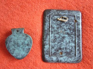 cadou rar Maini dupa A.Durer 14x10cm bronz masiv patina verde lux Franta 1970 - imagine 4