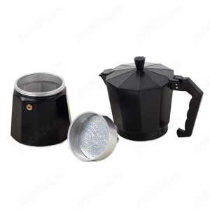 Filtru de cafea din aluminiu cu mâner,capacitate de150ml,300ml sau 450 ml, pentru 3,6 sau 9cesti,nou - imagine 2