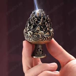 Candela aromaterapie arzator de tamaie conuri suport metal de ardere - imagine 4
