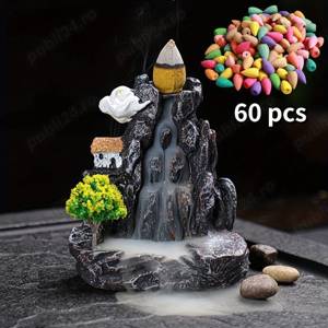 Conuri de Tămâie Premium cu reflux pentru Aromaterapie 60 buc. Perfecte pentru Arzătoarele de Cascad - imagine 5