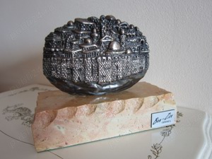 cadou rar Ierusalim Țara Sfântă sculptura argintata silver 925 Ben-Zion Israel - imagine 5