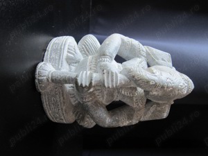 cadou feng shui  Ganesh sculptura piatra naturala handmade India 1980 