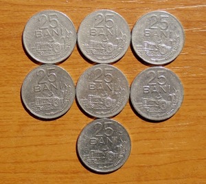 Lot 15 bani 1975, 25 bani 1966, 1982 - imagine 3