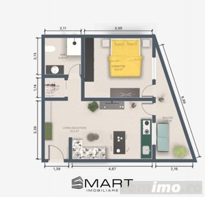 Apartament bloc nou 2 camere, etaj 1, la CHEIE in Turnisor - imagine 2