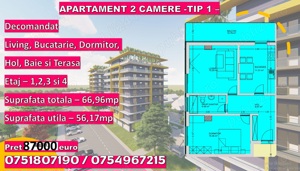 87000 EURO !!! 2 CAMERE -Fara Comisioane --Ultimile Apartamente !! - imagine 11