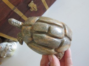 cadou rar Broasca Testoasa vintage de colectie sculptura piatra naturala - imagine 3