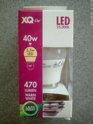 Bec led XQ-Lite, set 5 bucati, E27, 470lum, 2700K, glob mic - imagine 2