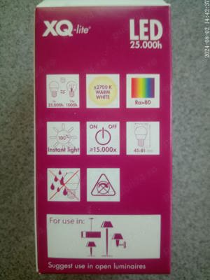 Bec led XQ-Lite, set 5 bucati, E27, 470lum, 2700K, glob mic - imagine 4