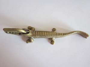 cadou rar bronz masiv Crocodil Aligator Cleste Mid-Century Walter Bosse 1950 Viena  - imagine 3