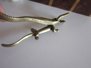 cadou rar bronz masiv Crocodil Aligator Cleste Mid-Century Walter Bosse 1950 Viena  - imagine 7