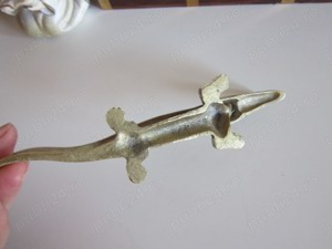 cadou rar bronz masiv Crocodil Aligator Cleste Mid-Century Walter Bosse 1950 Viena  - imagine 5