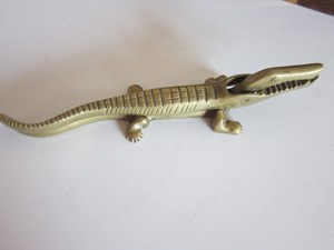 cadou rar bronz masiv Crocodil Aligator Cleste Mid-Century Walter Bosse 1950 Viena  - imagine 4