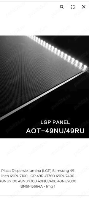 DISPERSOR PLASTIC LGP Tv Samsung UE49RU7302K  - imagine 2