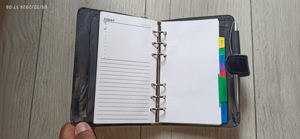 Organizer mic 19.2x12.5 cm cu calculator si pix, inchidere cu clapa negru   - imagine 6