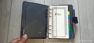 Organizer mic 19.2x12.5 cm cu calculator si pix, inchidere cu clapa negru   - imagine 2