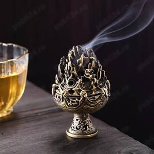 Candela  vintage bronz aromaterapie arzator tamaie conuri carbuni ierburi lumanari 6 5cm Pret 15 lei