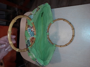 Particular! Poșetă plajă cu mânere bambus - imagine 2