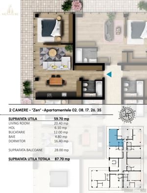 Apartament 2 camere NOU tip Zen - imagine 5