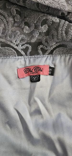 Rochie A-Line, Gri, Dantela, Lungime medie, UK 42 - imagine 6