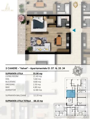 Apartament Velvet 2 camere Complex NOU - imagine 2