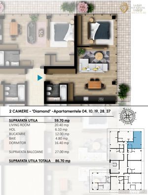 Apartament 2 camere Diamond Complex Nou - imagine 2