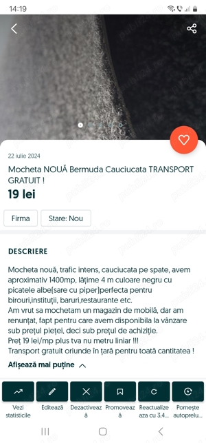 Mocheta nouă cauciucata lichidare stoc - imagine 4
