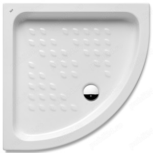 Cadita de dus din ceramica semirotunda 80x80 cm - ROCA+sifon - imagine 2