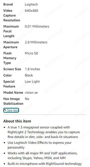 Logitech V-UBH44 QuickCam Ultra Vision USB Webcam - imagine 3