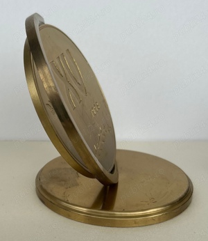 Trofeu din bronz 1998 Festivalul Umorului Constantin Tanase Vaslui, 16 cm - imagine 4