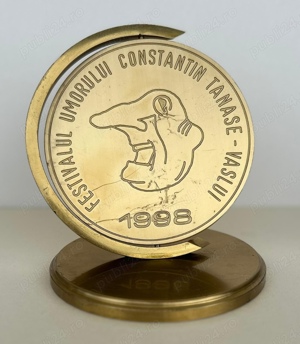 Trofeu din bronz 1998 Festivalul Umorului Constantin Tanase Vaslui, 16 cm