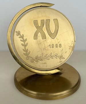 Trofeu din bronz 1998 Festivalul Umorului Constantin Tanase Vaslui, 16 cm - imagine 3