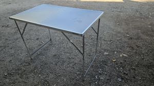 Masă pliantă pliabilă aluminiu blat MDF camping rulota cort - imagine 3