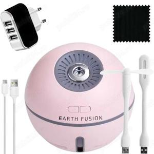 Umidificator de Aer Earth Fusion ,Portabil Ultrasonic 3 in 1,accesori
