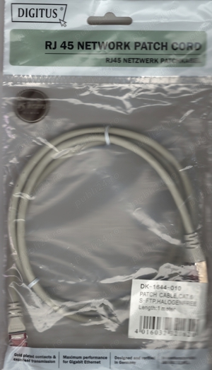 GRATUIT Cablu retea RJ45 CAT6 S-FTP contacte aurite 1 metru NOU