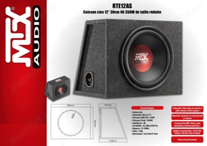 Subwoofer Auto Cub MTX RTE12AS DE 30CM (12 ) PUTERE MAX 1050W RMS 350W