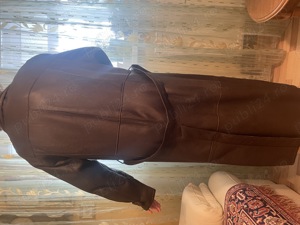 Haină piele lungă cu blană de miel - imagine 6