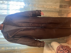 Haină piele lungă cu blană de miel - imagine 7