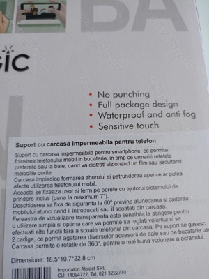 Vând suport baie, bucătărie pentru telefon până la 7",cu protecție apă și fum,display senzitiv,nou. - imagine 4