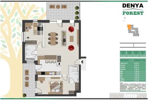 Penthouse 3 camere - Denya Forest - vedere spre Padure - imagine 2