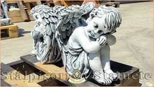 Set statuete îngerași adormiți, din beton, model S22.