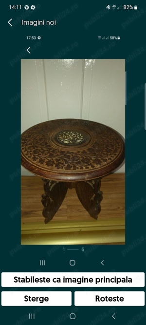 Sculptura din lemn masiv teac,India - imagine 2