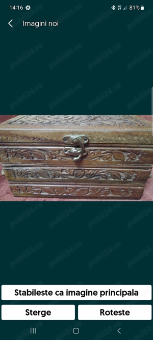 caseta mare din lemn masiv sculptata - imagine 5