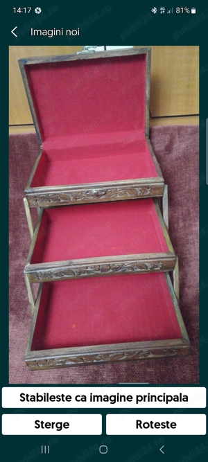 caseta mare din lemn masiv sculptata - imagine 4