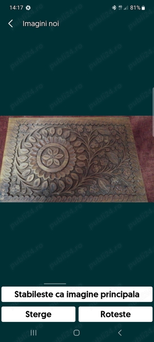 caseta mare din lemn masiv sculptata - imagine 6